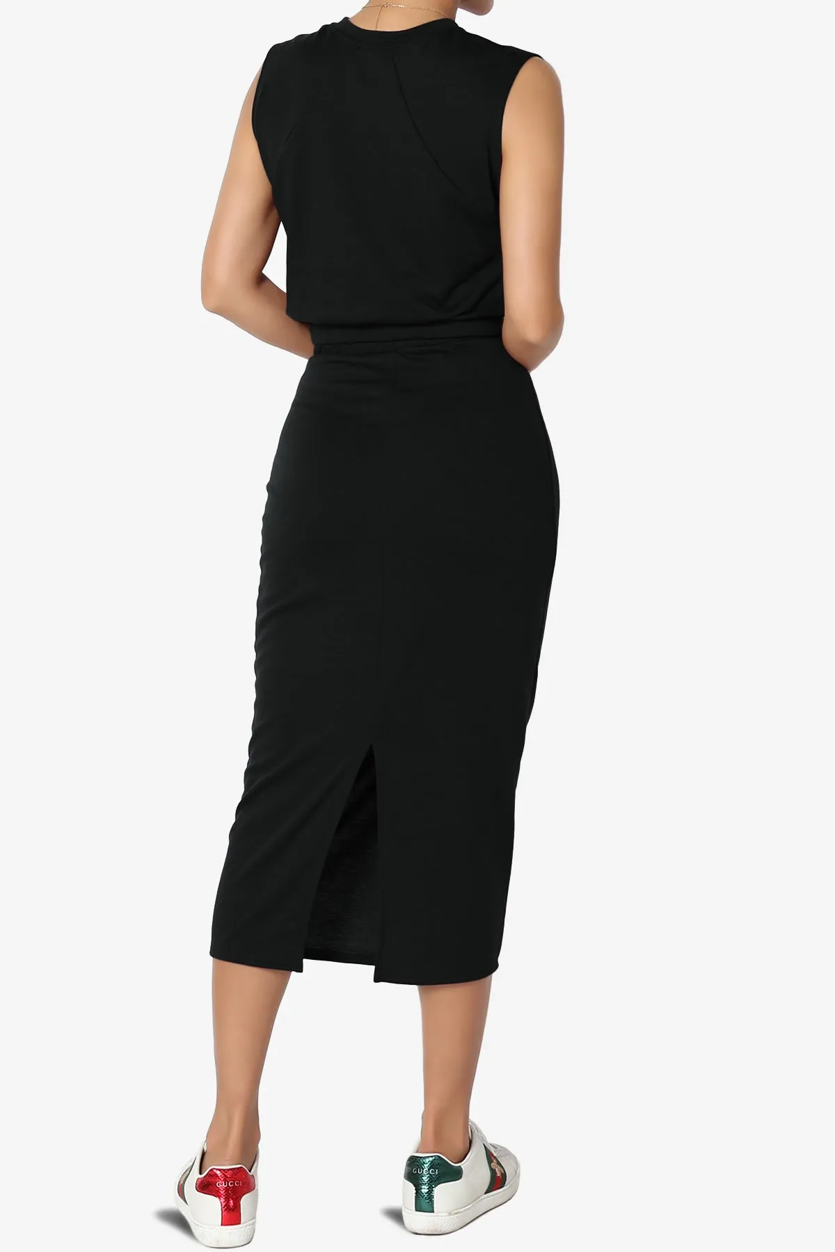 Discreet Crop Tank Top & Midi Skirt SET PLUS