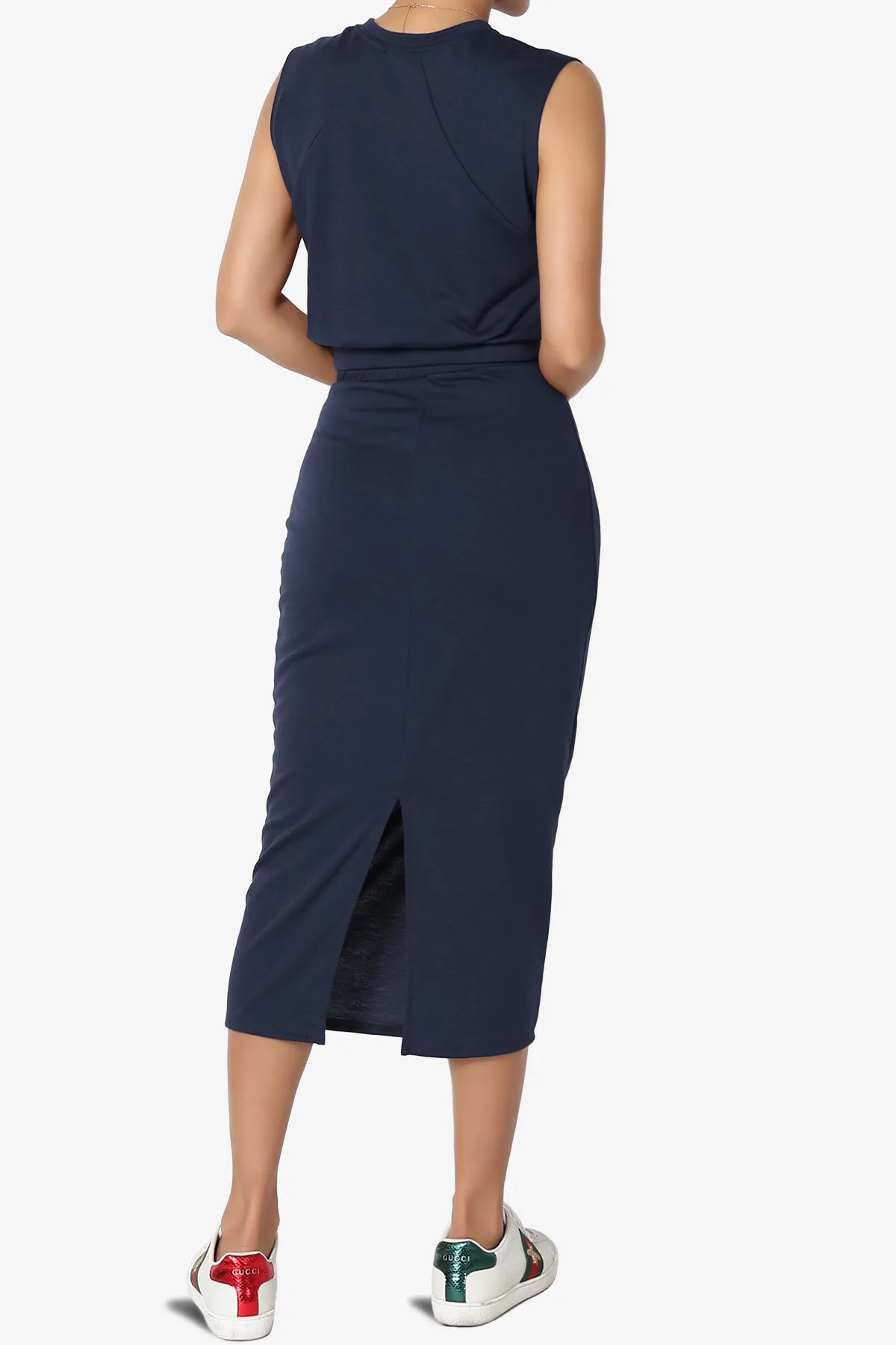 Discreet Crop Tank Top & Midi Skirt SET PLUS