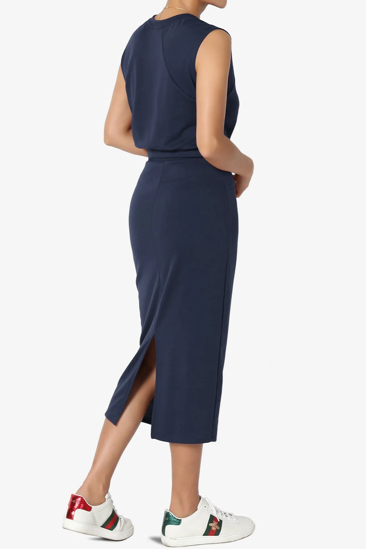 Discreet Crop Tank Top & Midi Skirt SET PLUS