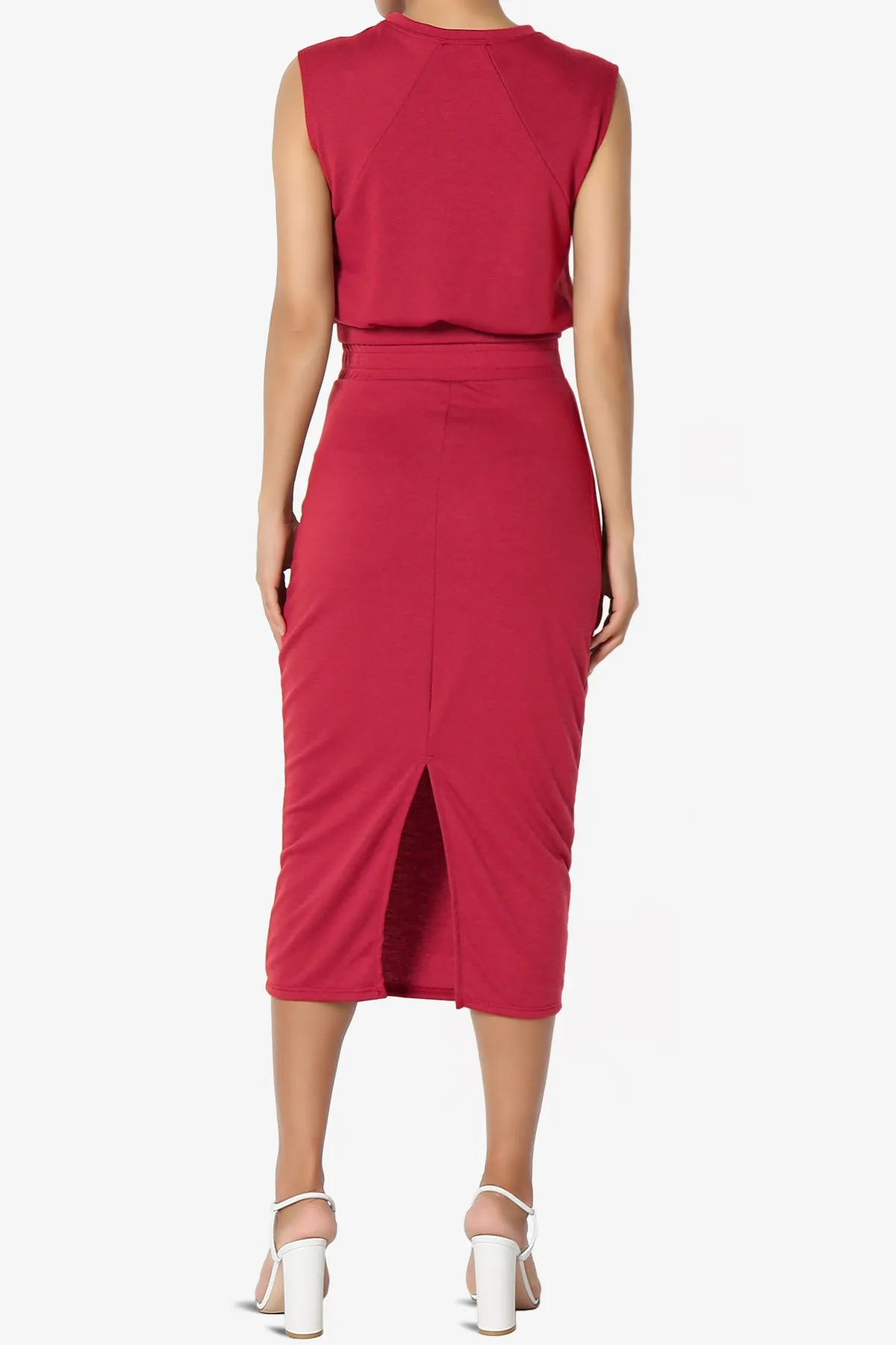 Discreet Crop Tank Top & Midi Skirt SET PLUS