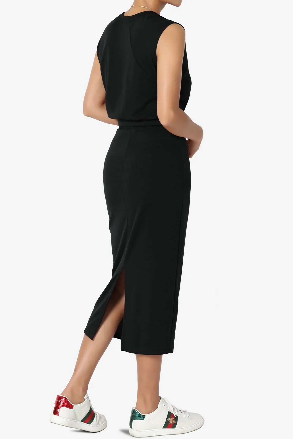 Discreet Crop Tank Top & Midi Skirt SET PLUS