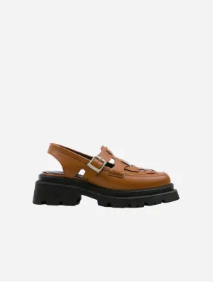 Dorothy Apple Leather Vegan Platform Shoes | Ginger