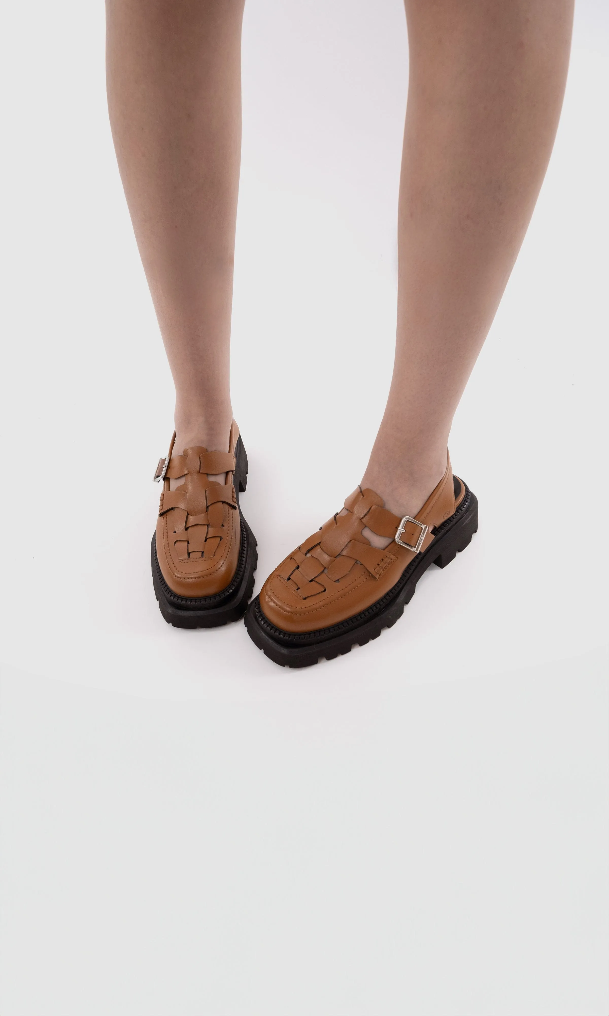 Dorothy Apple Leather Vegan Platform Shoes | Ginger