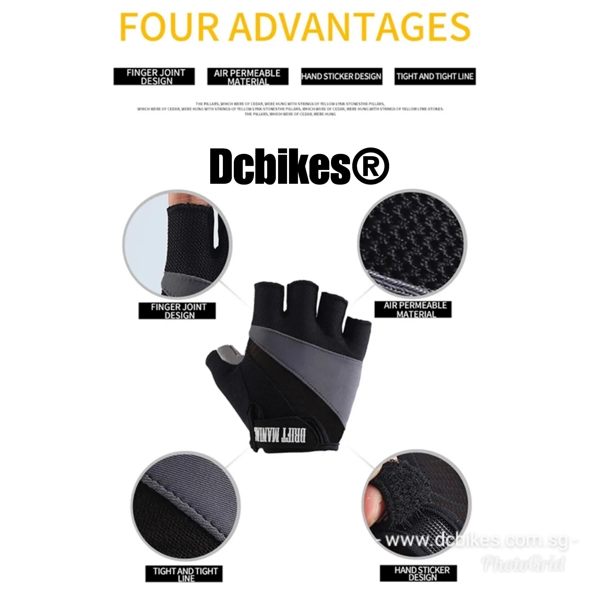 Drift MTB Half Finger Protective Gloves