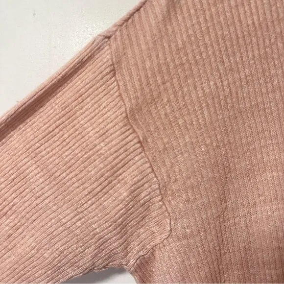 Eileen Fisher 100% Organic Linen Lightweight Ribbed Contemporary Sweater Size L