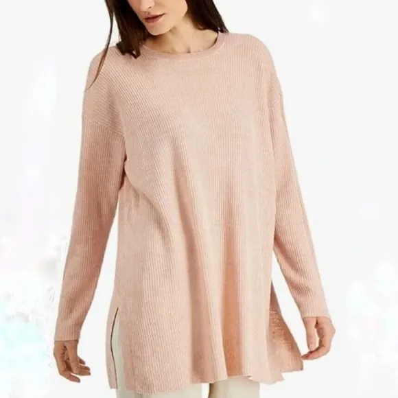 Eileen Fisher 100% Organic Linen Lightweight Ribbed Contemporary Sweater Size L