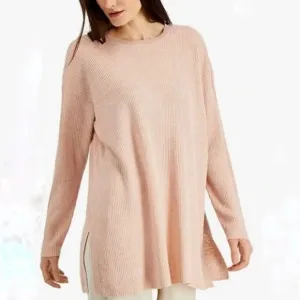 Eileen Fisher 100% Organic Linen Lightweight Ribbed Contemporary Sweater Size L