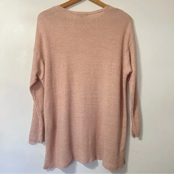 Eileen Fisher 100% Organic Linen Lightweight Ribbed Contemporary Sweater Size L