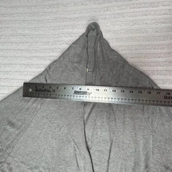 Eileen Fisher Cardigan Sweater Women's Medium Gray Open Front Organic Cotton