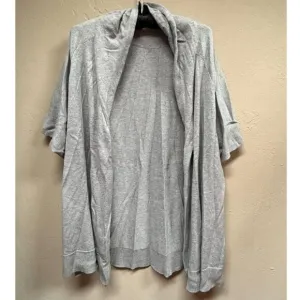 Eileen Fisher Cardigan Sweater Women's Medium Gray Open Front Organic Cotton