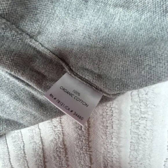 Eileen Fisher Cardigan Sweater Women's Medium Gray Open Front Organic Cotton