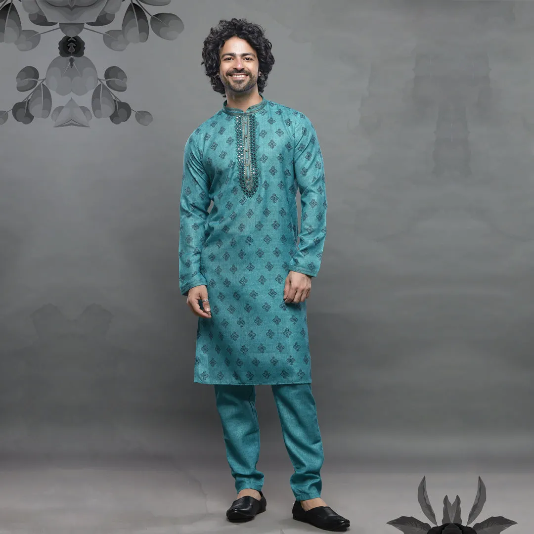 Elegance Navy Blue Kurta for Men