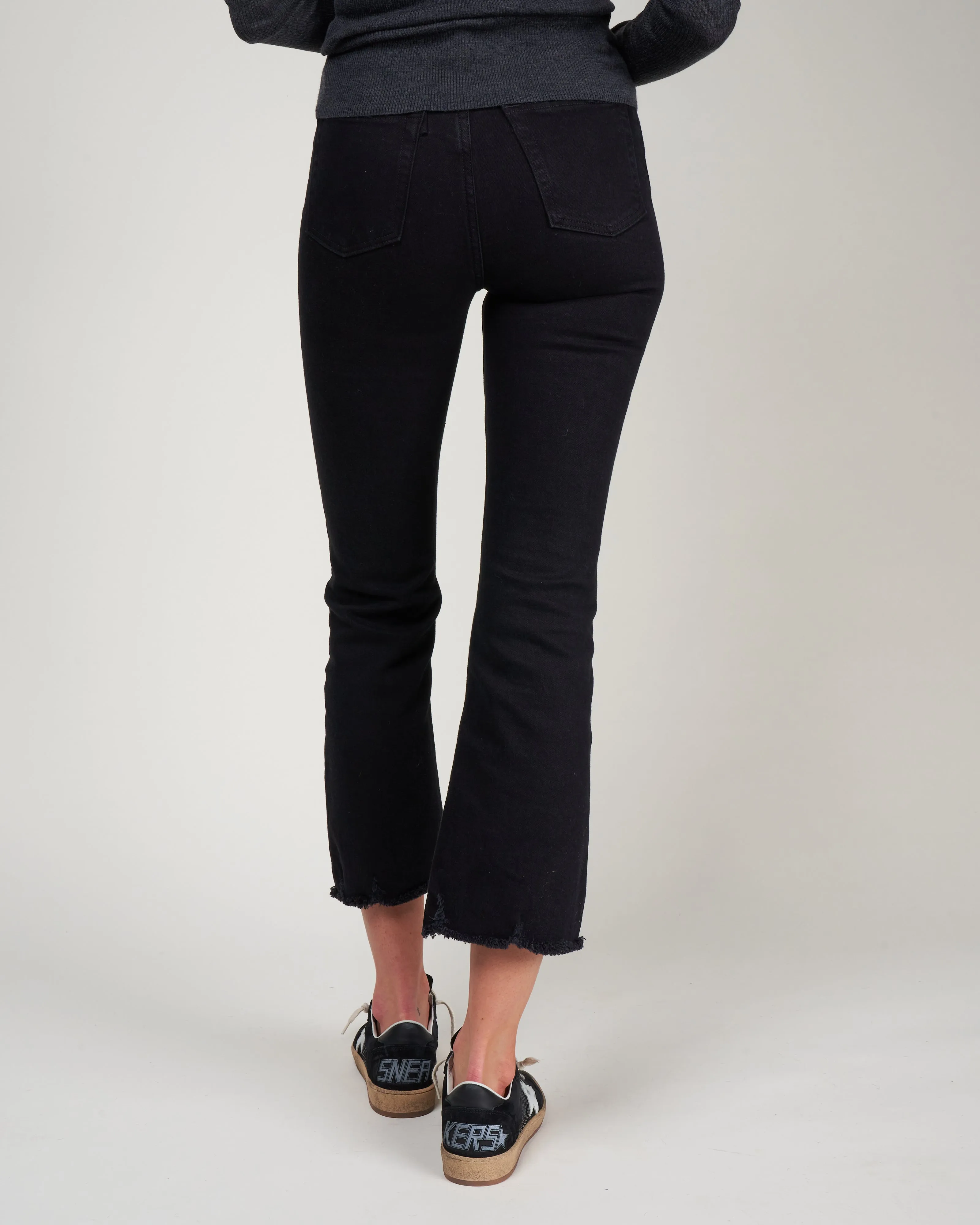 empire crop flare - solid noir