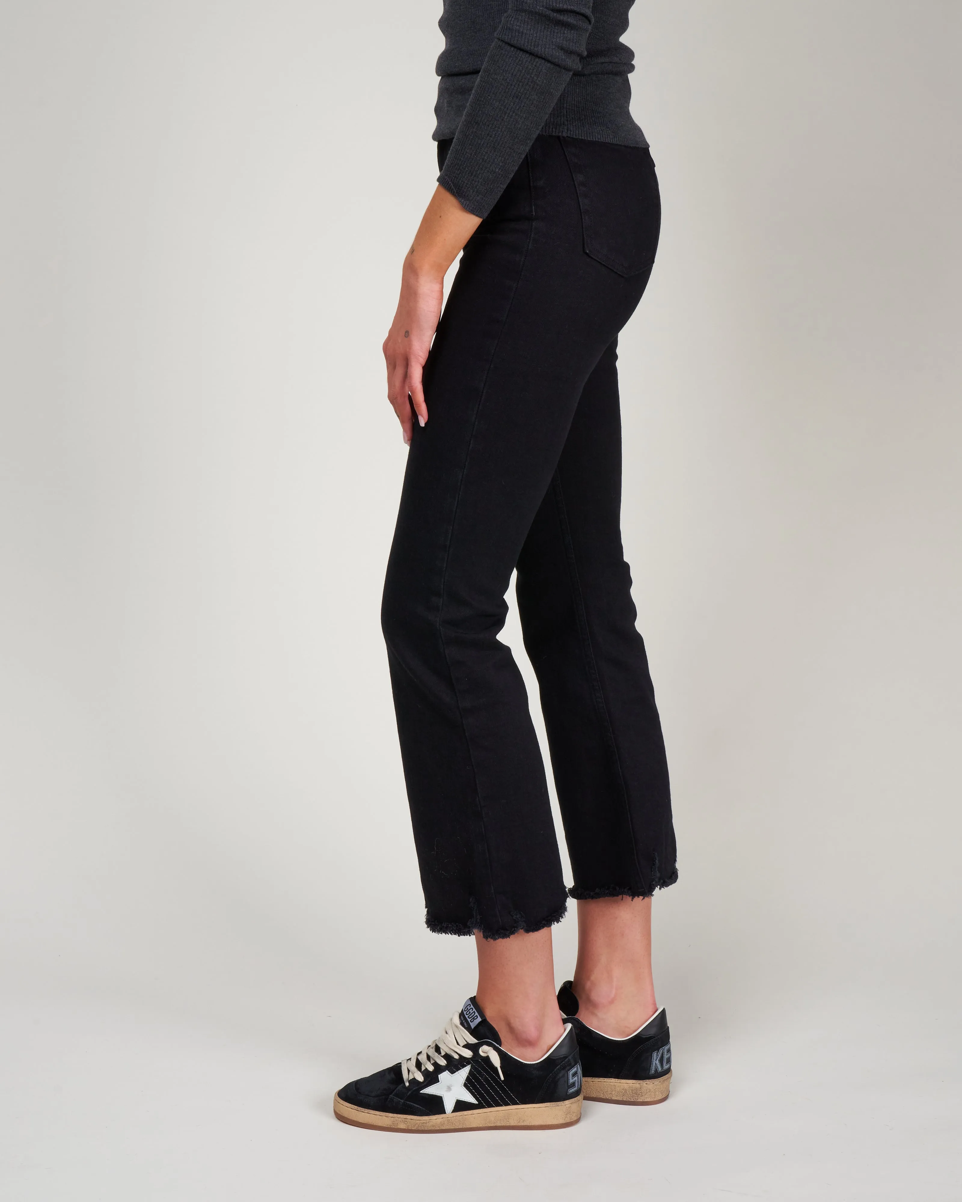 empire crop flare - solid noir