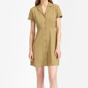 Everlane The Japanese GoWeave Notch Shirtdress Green Size 0 NWT