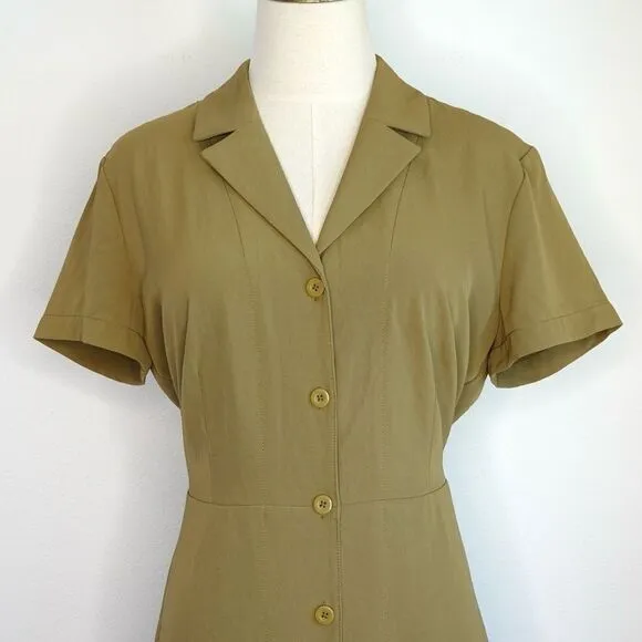Everlane The Japanese GoWeave Notch Shirtdress Green Size 0 NWT