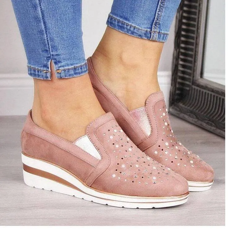 Fanyil Women Breathable Slip-on Flat Shoes