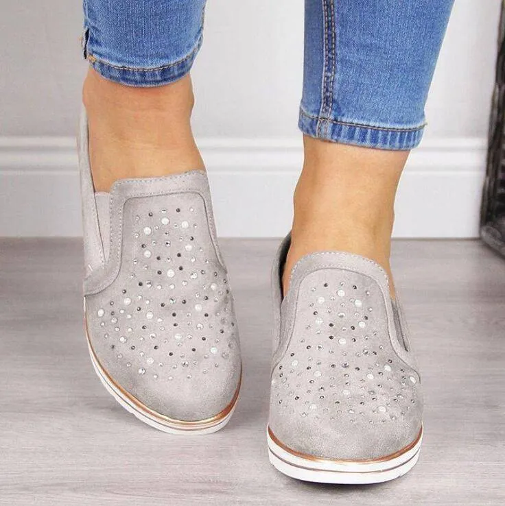Fanyil Women Breathable Slip-on Flat Shoes