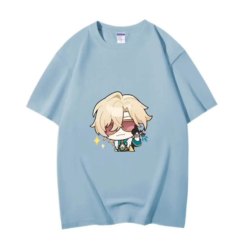 Fashion Anime Honkai: Star Rail Aventurine 230g GSM Hipster Style Oversized Cotton T-shirt