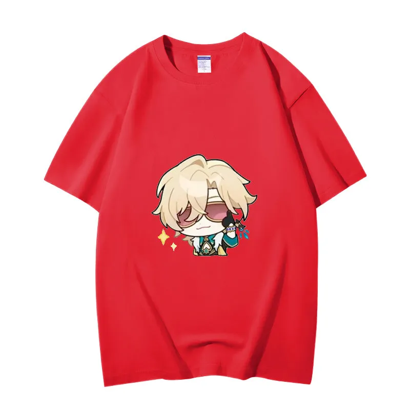 Fashion Anime Honkai: Star Rail Aventurine 230g GSM Hipster Style Oversized Cotton T-shirt