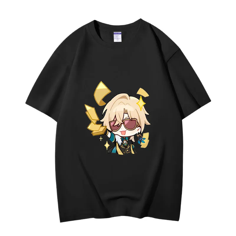 Fashion Anime Honkai: Star Rail Aventurine 230g GSM Hipster Style Oversized Cotton T-shirt