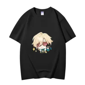 Fashion Anime Honkai: Star Rail Aventurine 230g GSM Hipster Style Oversized Cotton T-shirt
