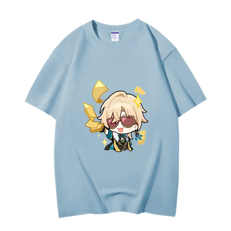 Fashion Anime Honkai: Star Rail Aventurine 230g GSM Hipster Style Oversized Cotton T-shirt