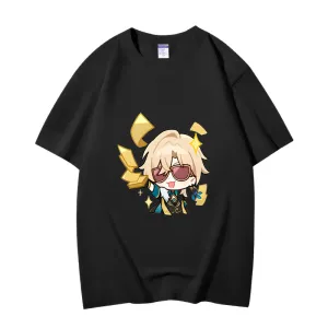 Fashion Anime Honkai: Star Rail Aventurine 230g GSM Hipster Style Oversized Cotton T-shirt