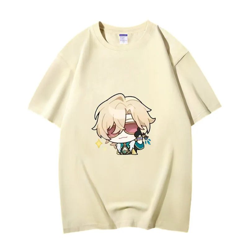 Fashion Anime Honkai: Star Rail Aventurine 230g GSM Hipster Style Oversized Cotton T-shirt