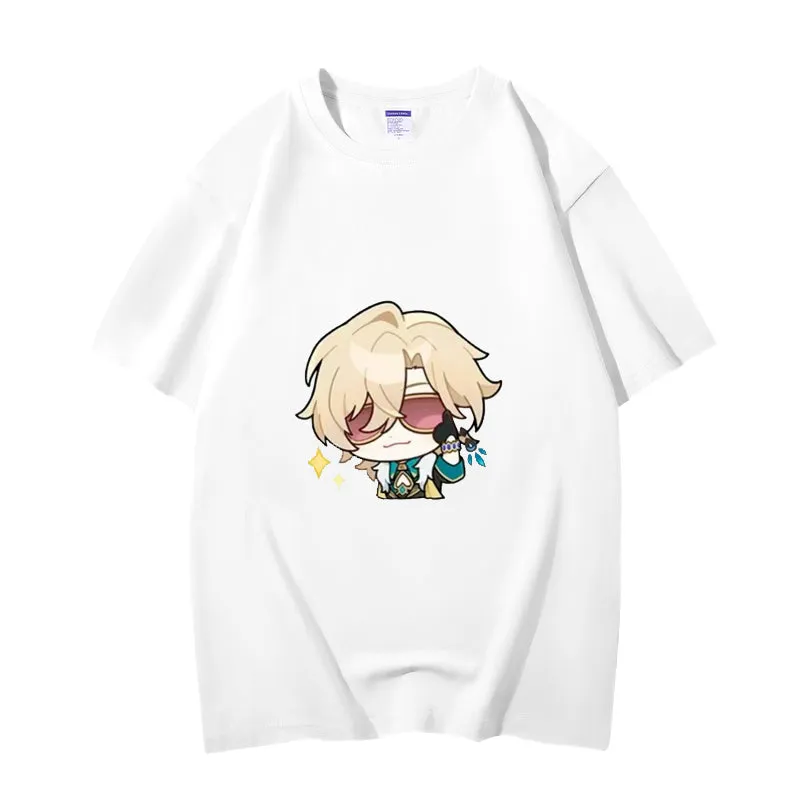 Fashion Anime Honkai: Star Rail Aventurine 230g GSM Hipster Style Oversized Cotton T-shirt