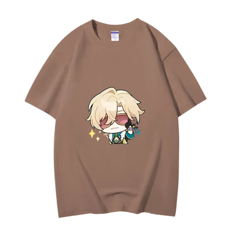 Fashion Anime Honkai: Star Rail Aventurine 230g GSM Hipster Style Oversized Cotton T-shirt