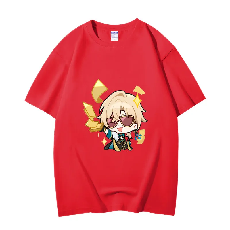 Fashion Anime Honkai: Star Rail Aventurine 230g GSM Hipster Style Oversized Cotton T-shirt