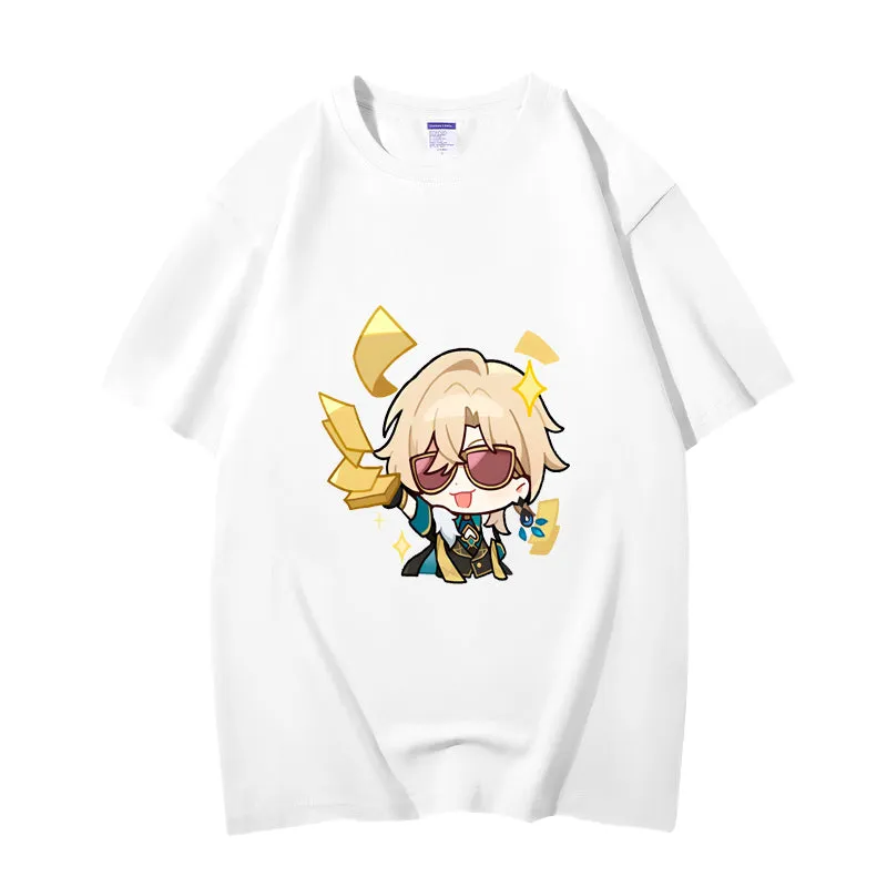Fashion Anime Honkai: Star Rail Aventurine 230g GSM Hipster Style Oversized Cotton T-shirt