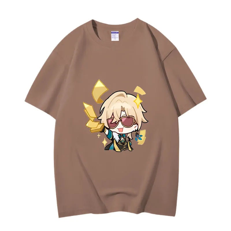 Fashion Anime Honkai: Star Rail Aventurine 230g GSM Hipster Style Oversized Cotton T-shirt