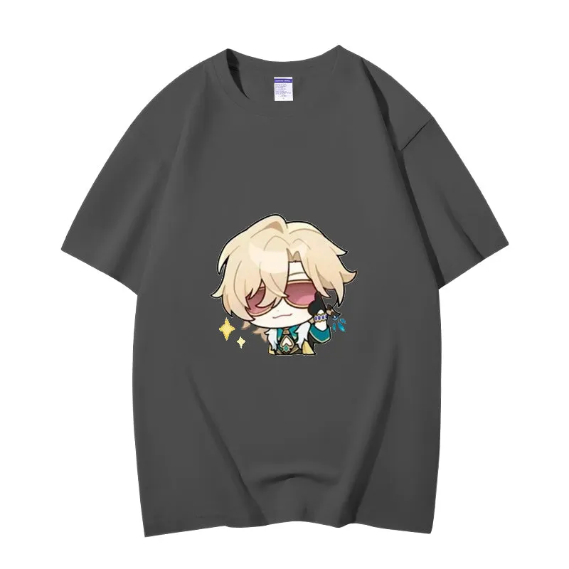 Fashion Anime Honkai: Star Rail Aventurine 230g GSM Hipster Style Oversized Cotton T-shirt