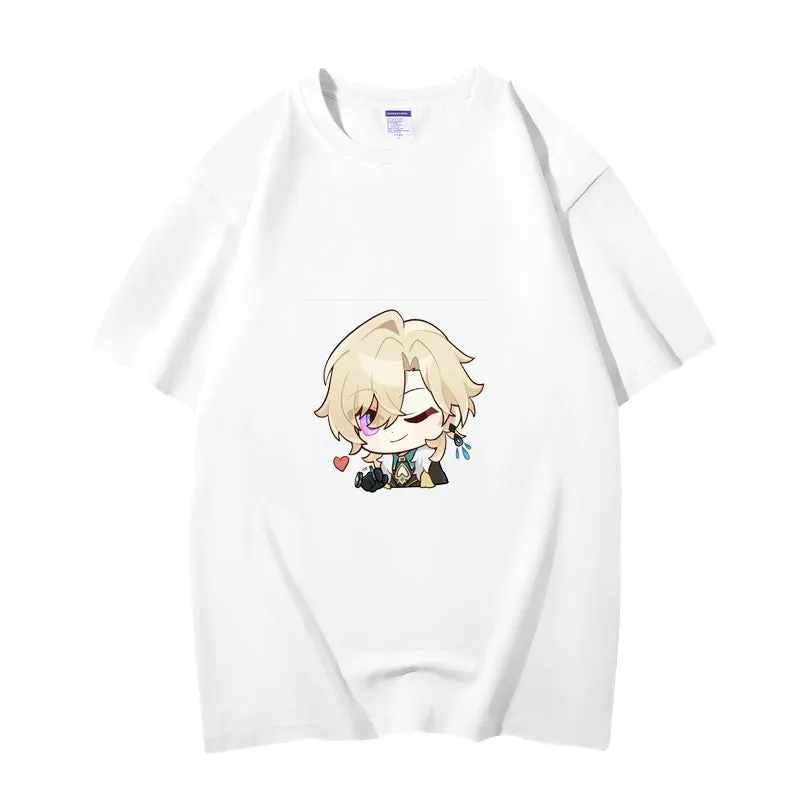 Fashion Anime Honkai: Star Rail Aventurine 230g GSM Hipster Style Oversized Cotton T-shirt