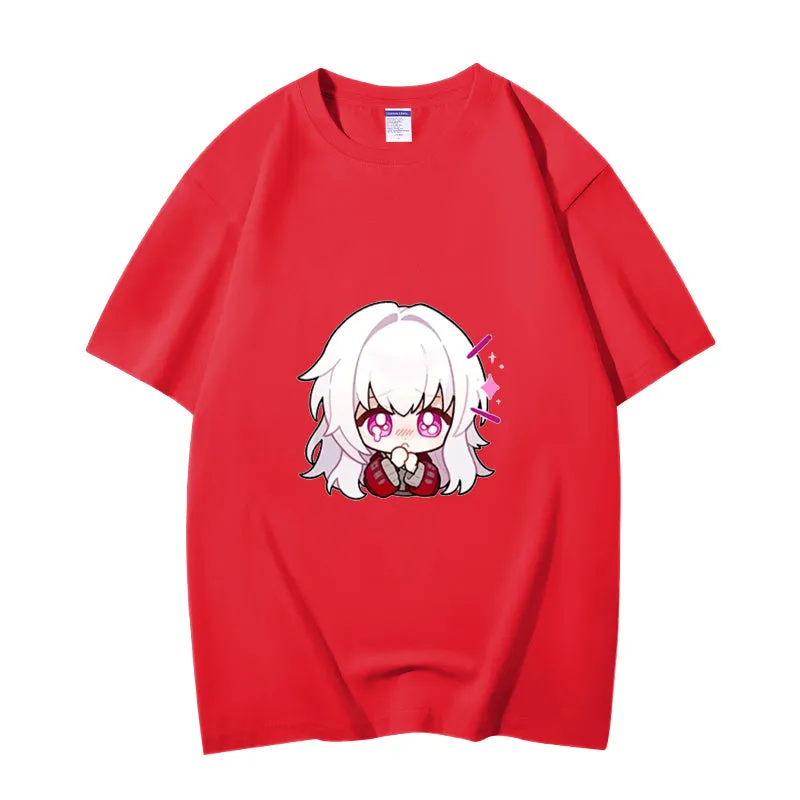 Fashion Anime Honkai: Star Rail Clara 230g GSM Hipster Style Oversized Cotton T-shirt