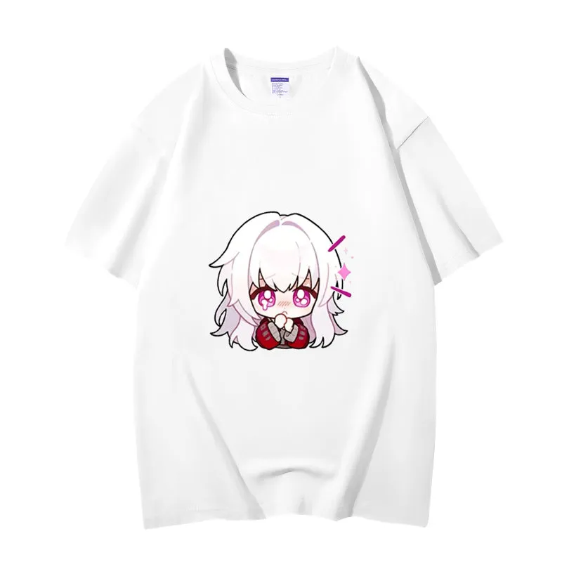 Fashion Anime Honkai: Star Rail Clara 230g GSM Hipster Style Oversized Cotton T-shirt