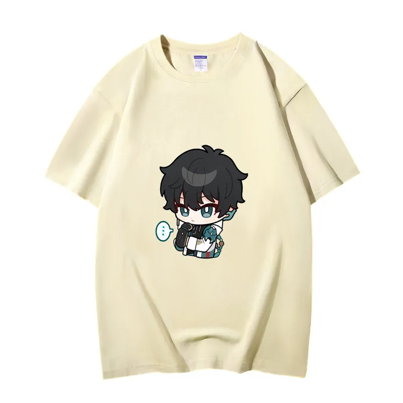 Fashion Anime Honkai: Star Rail Dan Heng 230g GSM Hipster Style Oversized Cotton T-shirt
