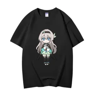 Fashion Anime Honkai: Star Rail Firefly 230g GSM Hipster Style Oversized Cotton T-shirt