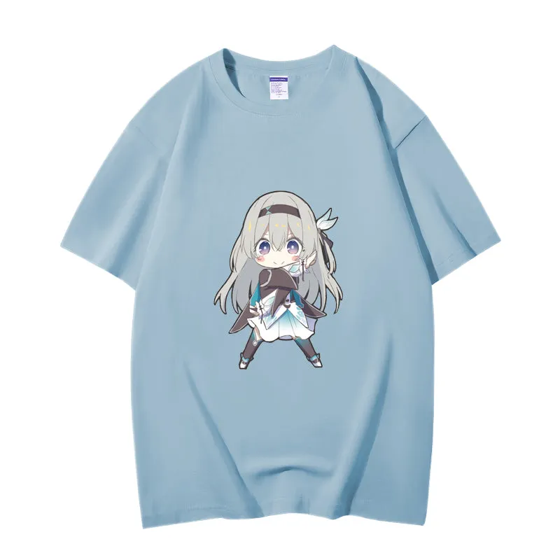 Fashion Anime Honkai: Star Rail Firefly 230g GSM Hipster Style Oversized Cotton T-shirt