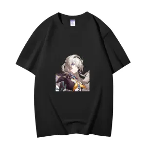 Fashion Anime Honkai Star Rail Firefly 230g GSM Hipster Style Oversized Cotton T-shirt