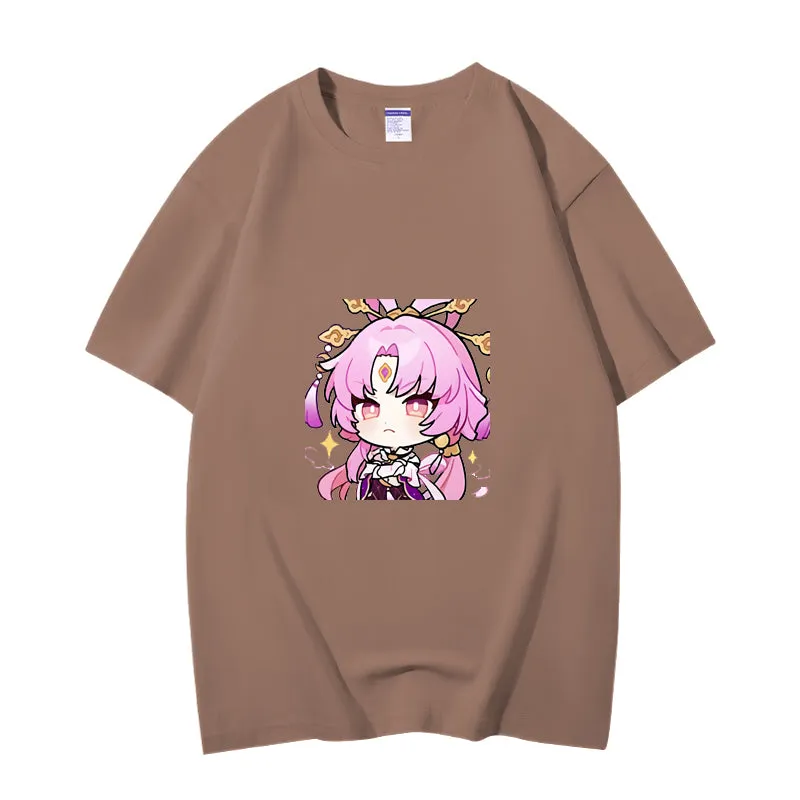 Fashion Anime Honkai: Star Rail Fu Xuan 230g GSM Hipster Style Oversized Cotton T-shirt