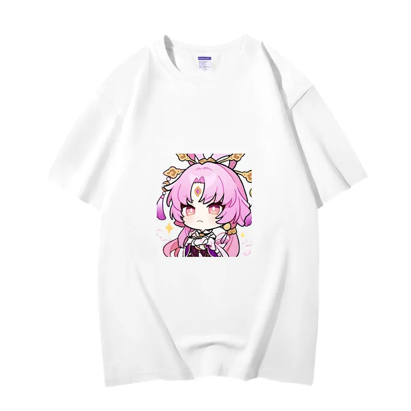 Fashion Anime Honkai: Star Rail Fu Xuan 230g GSM Hipster Style Oversized Cotton T-shirt