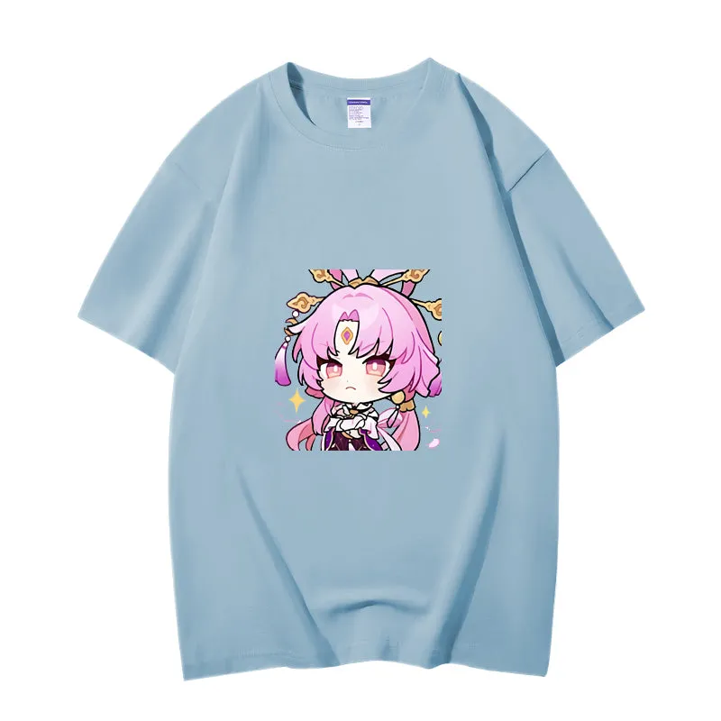 Fashion Anime Honkai: Star Rail Fu Xuan 230g GSM Hipster Style Oversized Cotton T-shirt