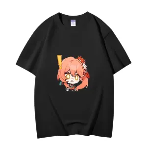 Fashion Anime Honkai Star Rail Guinaifen 230g GSM Hipster Style Oversized Cotton T-shirt