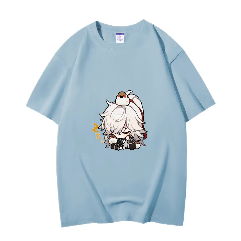 Fashion Anime Honkai: Star Rail Jing Yuan 230g GSM Hipster Style Oversized Cotton T-shirt