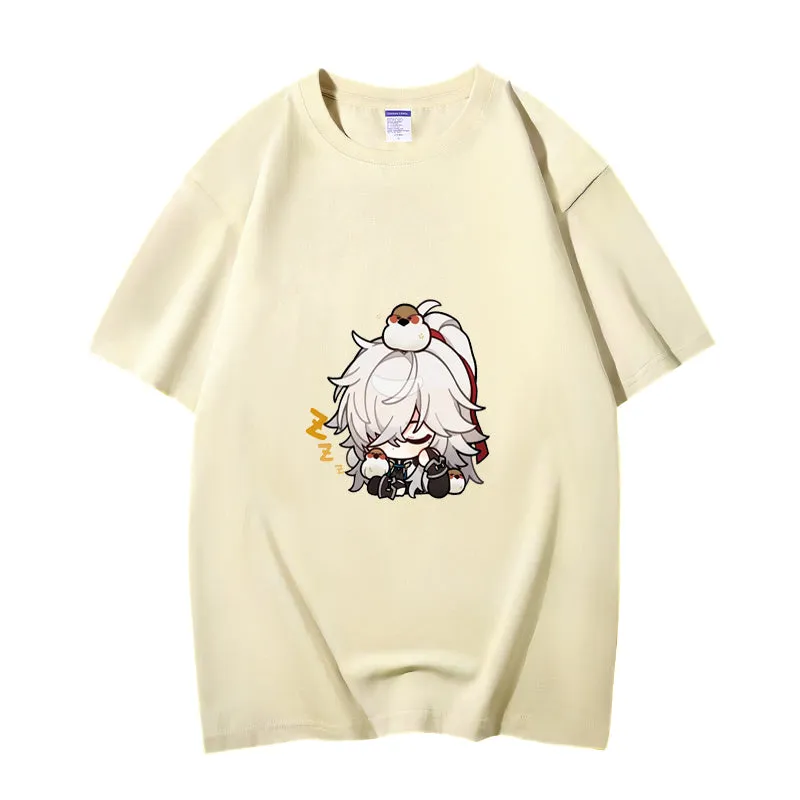 Fashion Anime Honkai: Star Rail Jing Yuan 230g GSM Hipster Style Oversized Cotton T-shirt
