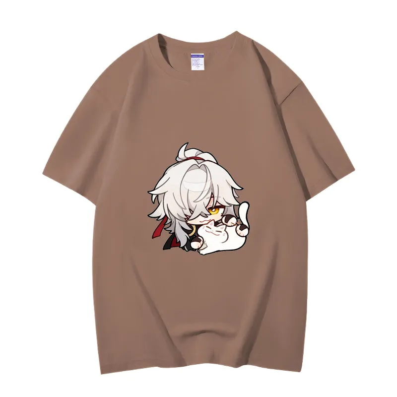 Fashion Anime Honkai: Star Rail Jing Yuan 230g GSM Hipster Style Oversized Cotton T-shirt