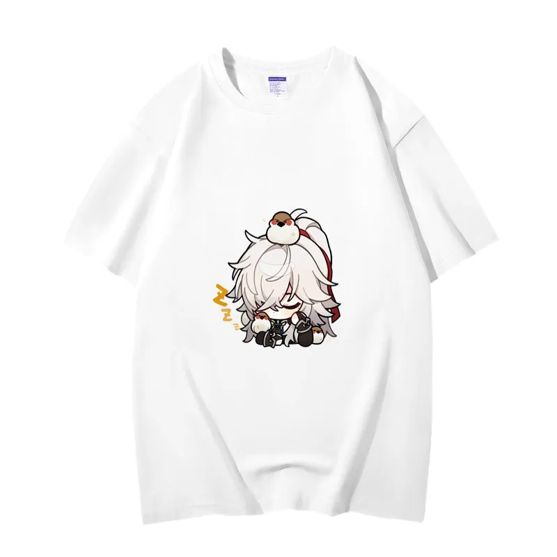 Fashion Anime Honkai: Star Rail Jing Yuan 230g GSM Hipster Style Oversized Cotton T-shirt